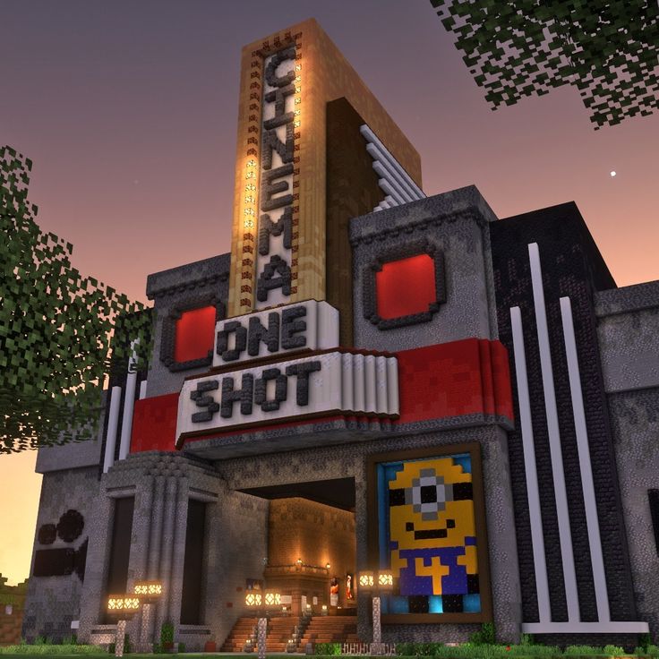 an image of a movie theater that looks like it is going to be built in minecraft