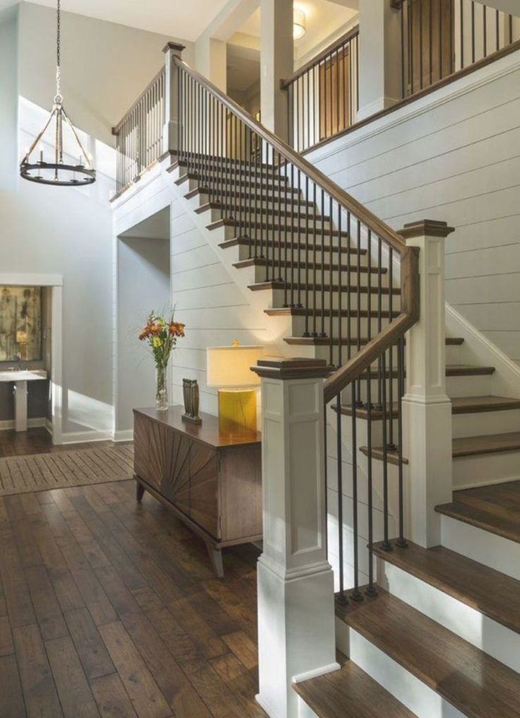 the stairs in this house have been painted white