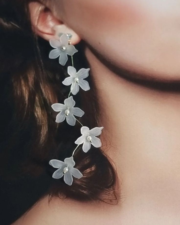 ✨️Elegant Floral Drop Earrings for Women✨️ | Long Statement Earrings | White Flower Design | long earrings jewlery| jewellery Wedding, Party, and Daily Wear Long Flowers, Jewellery Wedding, Earrings White, Elegant Floral, White Flower, Long Earrings, Flower Earrings, Flower Design, Earrings For Women