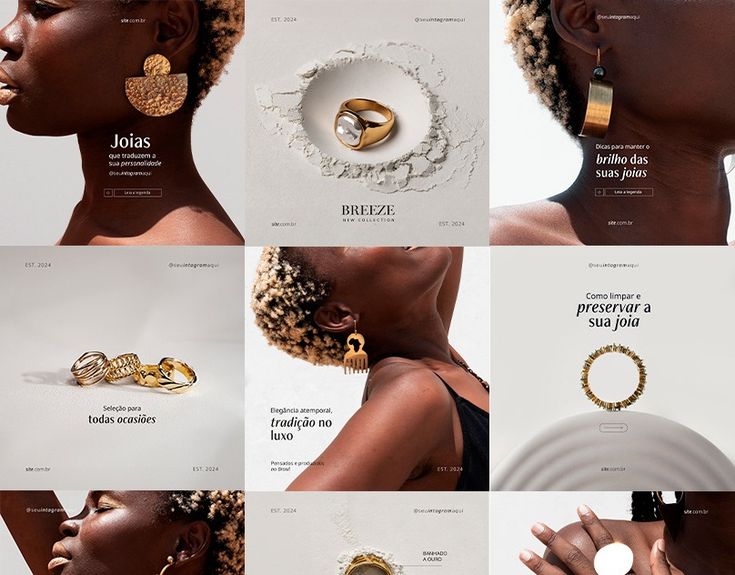 a series of images showing different types of rings and jewelry in various styles, from gold to silver