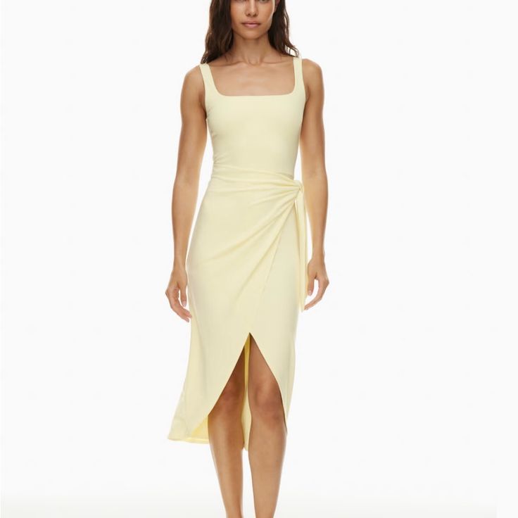 Yellow Color Large Wrap Tie Elegant Square Neck Midi Dress For Beach, Summer Midi-length Bodycon Brunch Dress, Summer Midi Length Bodycon Dress For Brunch, Summer Midi Bodycon Dress For Brunch, Summer Square Neck Bodycon Dress For Brunch, Chic Maxi Length Bodycon Dress For Summer, Elegant Ruched Midi Dress For Day Out, Summer Cocktail Midi Dress With Ruched Detail, Summer Square Neck Midi Dress For Cocktail