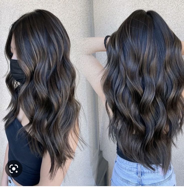 Hair Color Inspo 2023, Low Lights For Black Hair, Dark Brown Lowlights, Dark Hair With Lowlights, Dark Brown Hair With Lowlights, Lowlights Hair, Dark Brown Hair With Highlights, Brown Hair With Lowlights, Brown Hair With Highlights And Lowlights