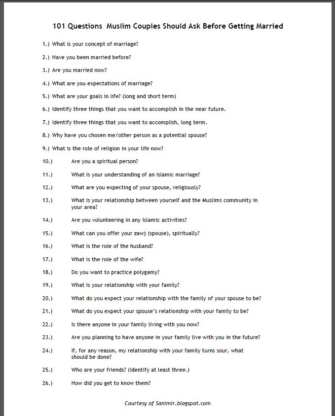 a question sheet with the words questions about marriage and getting married in english or spanish