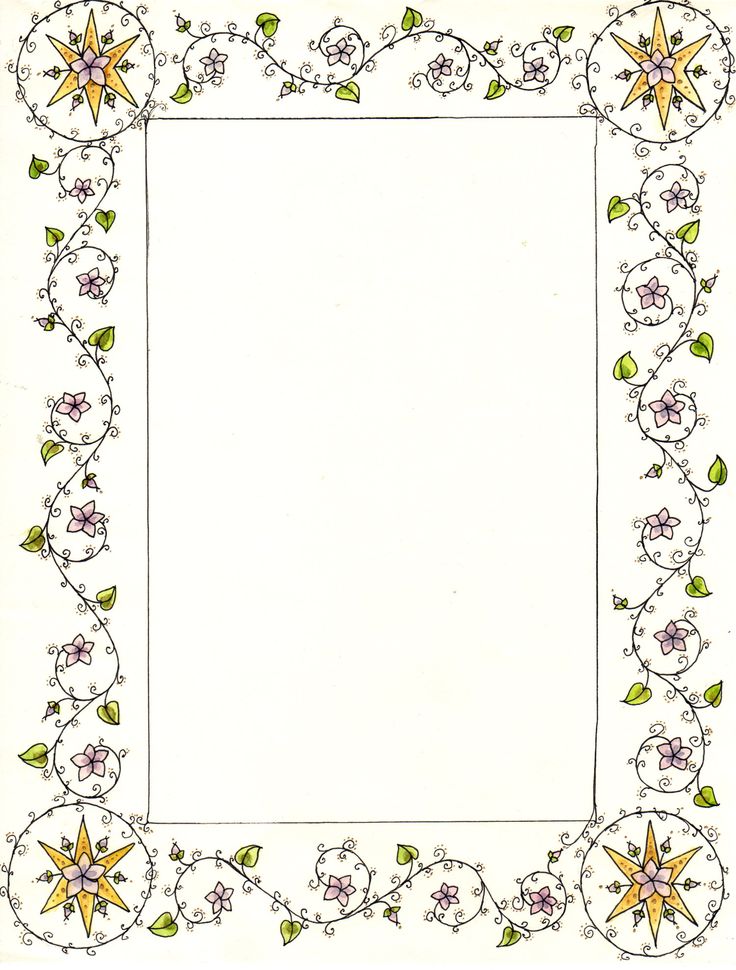 an ornate frame with flowers and leaves on it, as well as a star in the middle