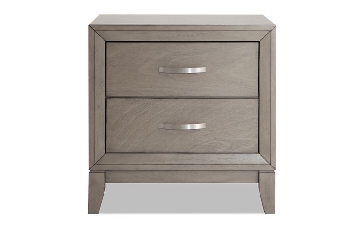 an image of a nightstand with two drawers on the bottom and one drawer closed up