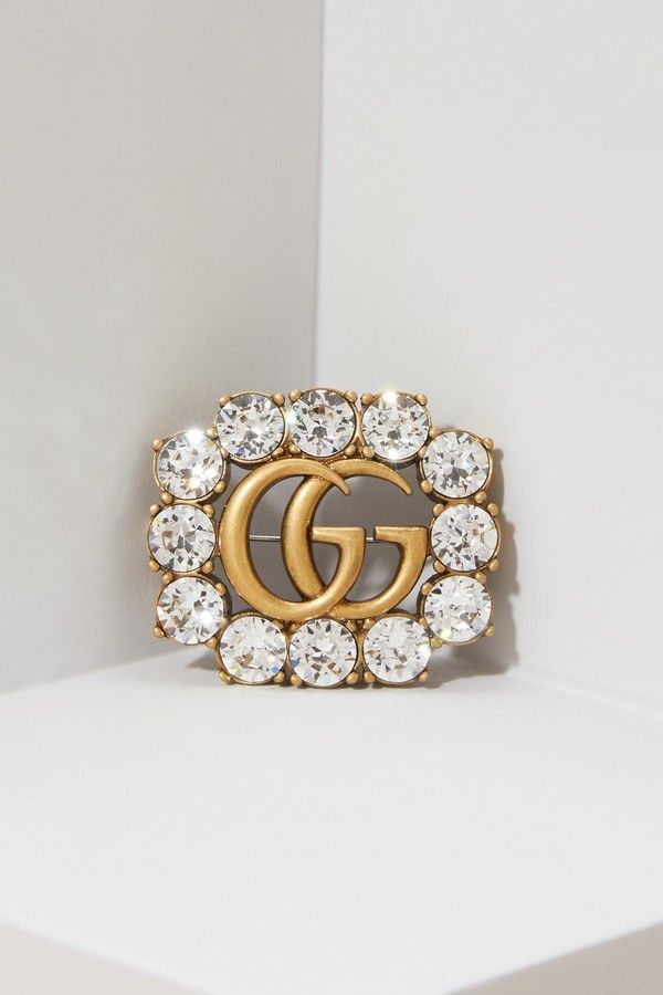 Gucci Metal Double G brooch with crystals #AffiliateLink #Ad Pitti Palace, A M, Anna Dello Russo, Baroque Style, Alessandro Michele, Baroque Fashion, Glamour Fashion, Contemporary Jewelry, Source Of Inspiration