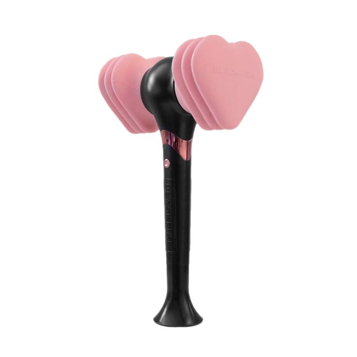 two pink and black heart shaped hair dryers