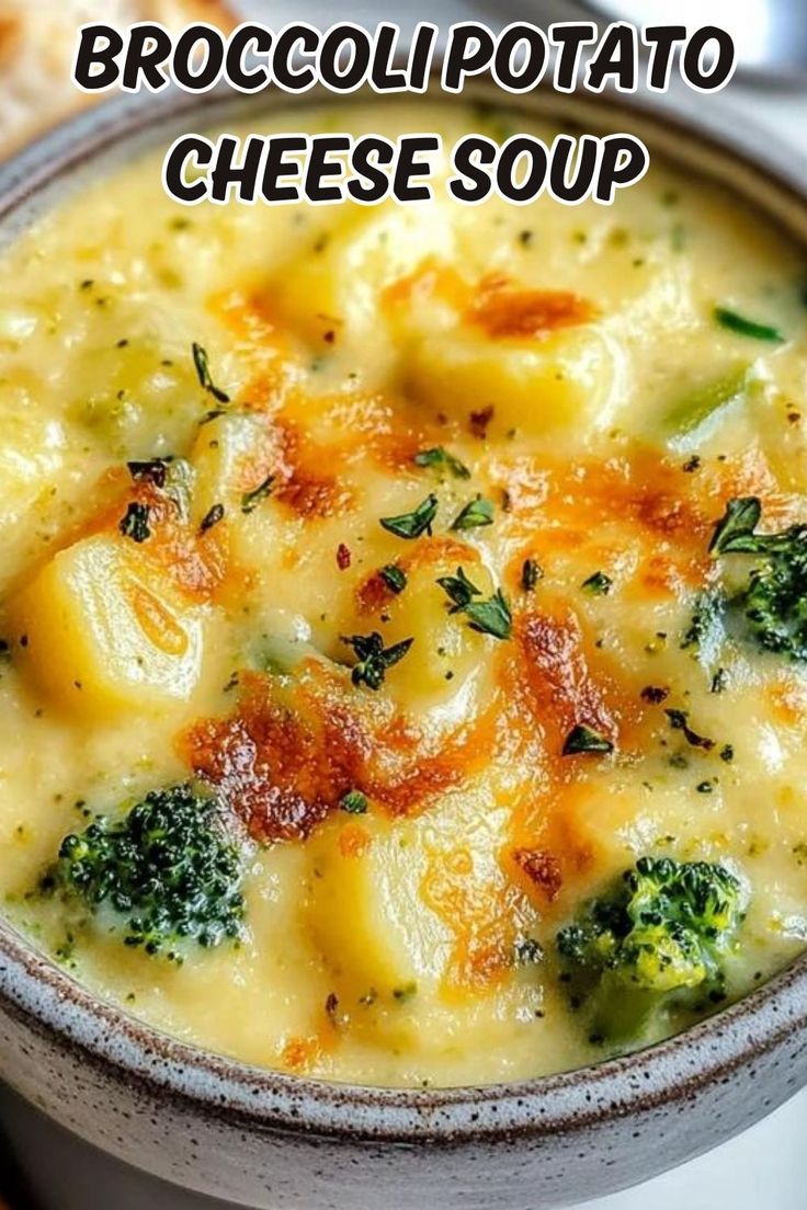 Broccoli Potato Cheese Soup Broccoli Cheese And Ham Soup, Cheddar Potato Broccoli Soup, Potato Cheese Broccoli Soup, Broccoli Cheese Soup With Bacon, Crockpot Potato Broccoli Cheese Soup, Broccoli Potatoes Cheese Soup, Brocolli Potato Soup Recipes, Creamy Broccoli Potato Soup, Broccoli Cheddar Gnocchi Soup