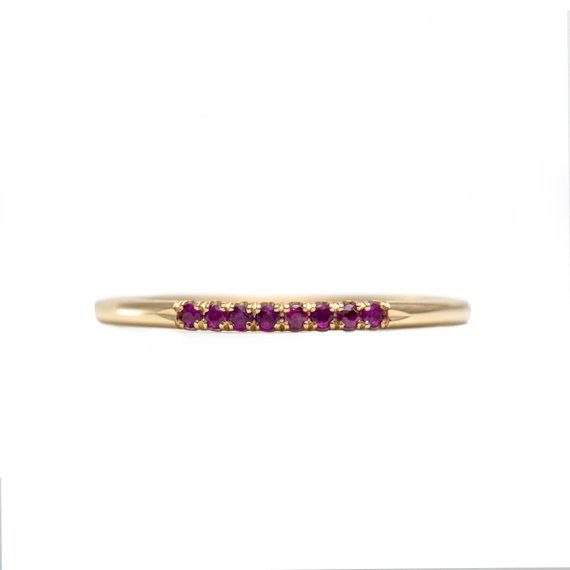 Ring With Ruby, Ruby Wedding Band, Unique Gold Rings, Delicate Gold Ring, July Birthstone Ring, Ruby Bands, Ring Ruby, Ruby Wedding, Gold Ring Sets