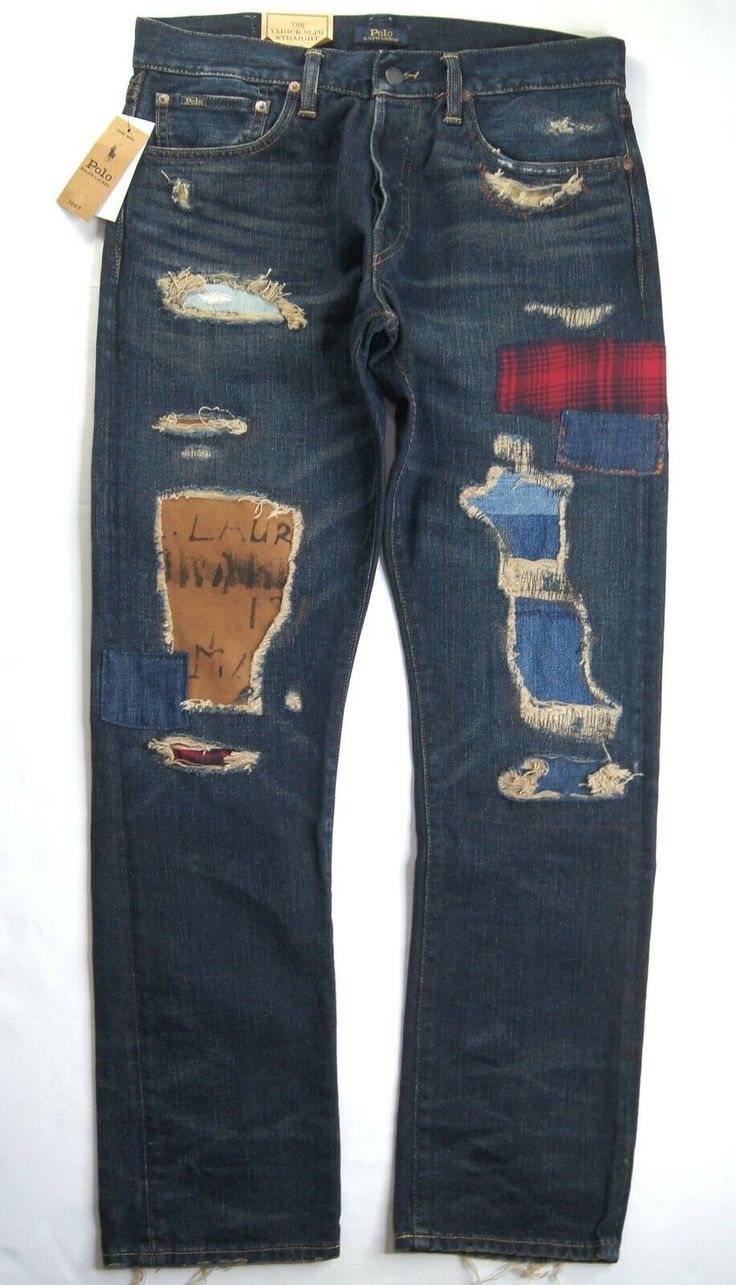 Blue Patched Cotton Jeans, Vintage Blue Jeans With Patch Pockets, Blue Cotton Jeans With Patches, Blue Cotton Jeans With Buttons, Blue Cotton Patchwork Jeans, Blue Patchwork Cotton Jeans, Multicolor Cotton Jeans With Pockets, Casual Blue Jeans With Patches, Multicolor Patched Cotton Jeans