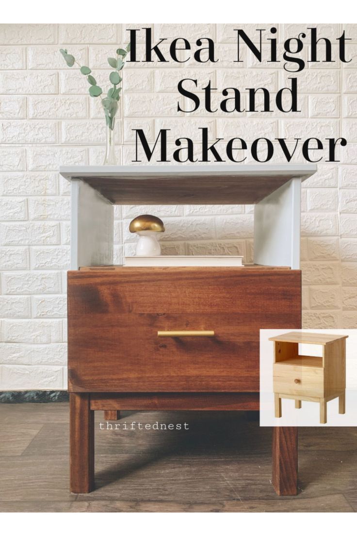 the ikea night stand makeover is an easy and cheap way to decorate with wood