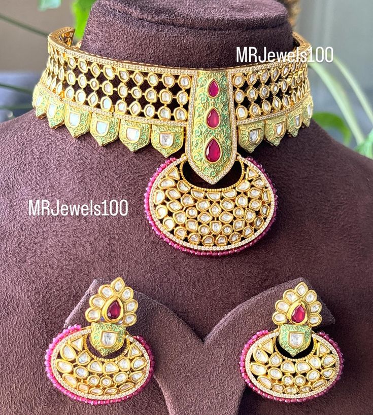 New kundan jewellery set. #kundanjewellery #kundanchoker #choker #chokernecklace Kundan Jewellery Set, Kundan Jewellery, Jewellery Set, Choker