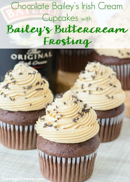 chocolate cupcakes with bailey's buttercream frosting