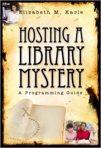 the book cover for hosting a library mystery