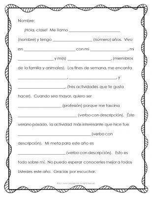 the spanish language worksheet is shown in black and white, with an image of a