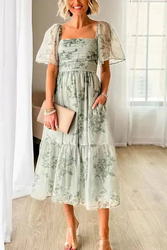 48249669484821|48249669517589|48249669550357|48249669583125 Brocade Pattern, High Waist Dress, Linnet, Green Midi Dress, Floral Midi Dress, Club Dresses, Synthetic Fiber, Pleated Dress, Mid Calf