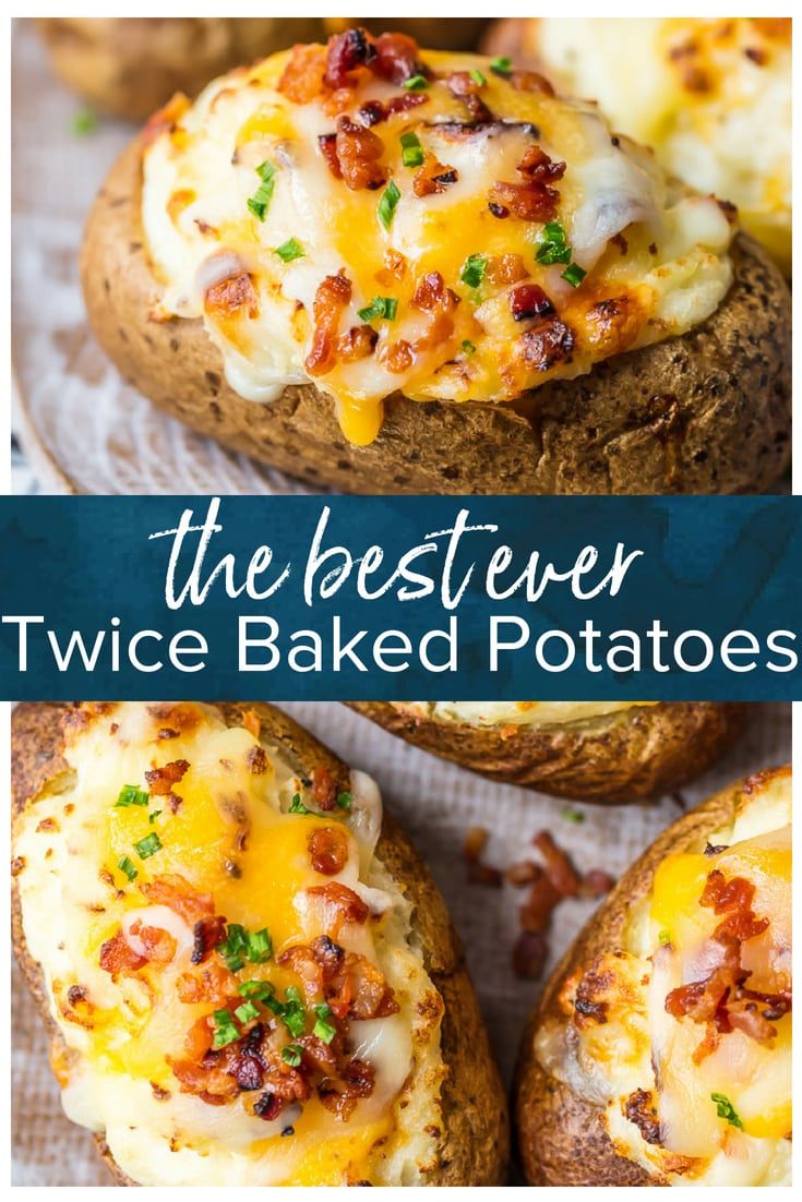 baked potatoes with cheese and bacon on top are the best twice baked potato recipe ever