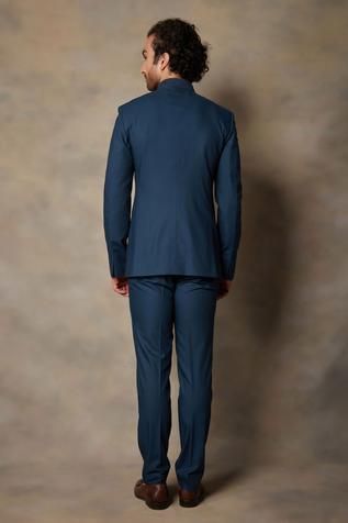 Shop for Gargee Designers Blue Polyester Viscose Woven Bandhgala Set for Men Online at Aza Fashions Embroidered Collars, Woven Pattern, Full Sleeves, Not For Sale, Aza Fashion, Full Sleeve, Flap Pocket, Sleeve Type, Types Of Sleeves