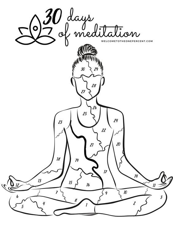 the 30 days of meditation coloring page