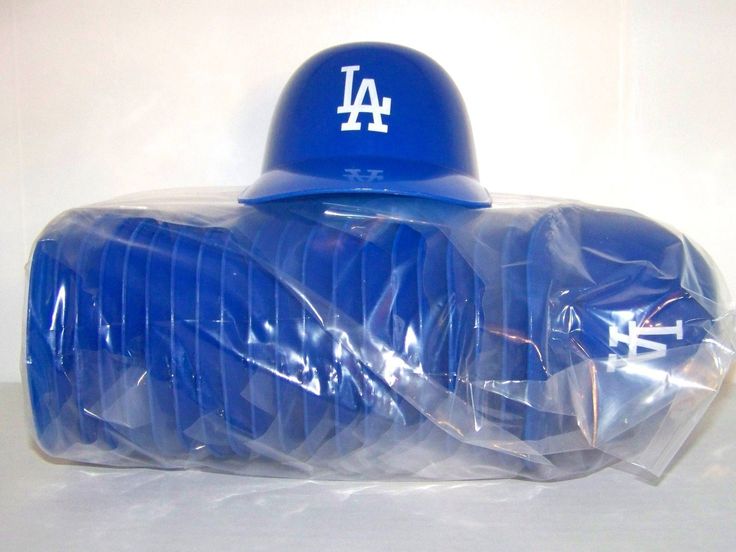 a los angeles dodgers baseball hat wrapped in plastic