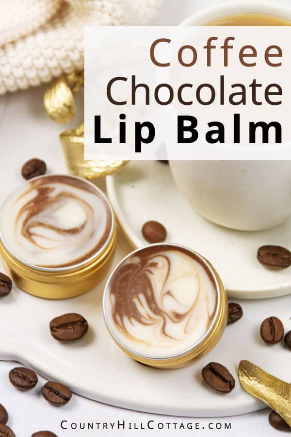 Chocolate Mint Lip Balm Diy, Lip Balm Flavor Ideas, Coffee Lip Balm, Tallow Lip Balm Recipe, How To Make Lip Balm, Lip Oil Recipe, Lip Butter Diy, Coffee Diy Recipes, Homemade Chapstick