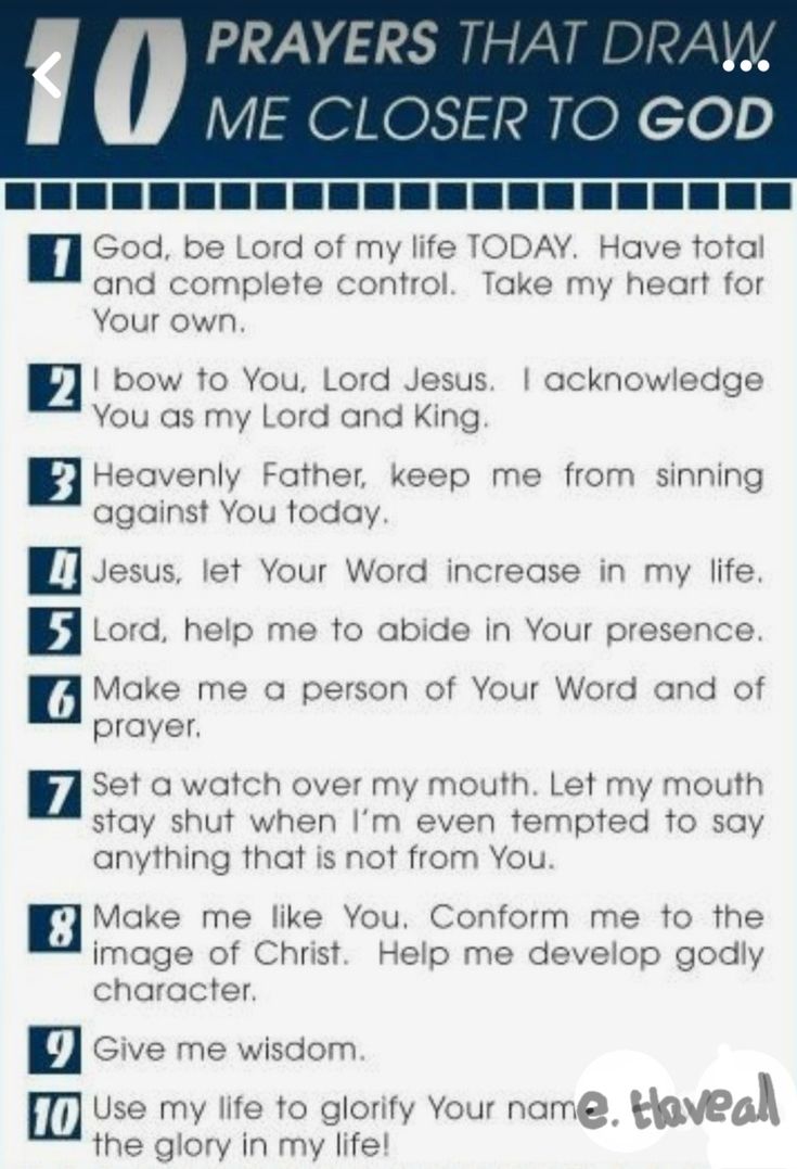 the ten rules for prayers that draw me closer to god