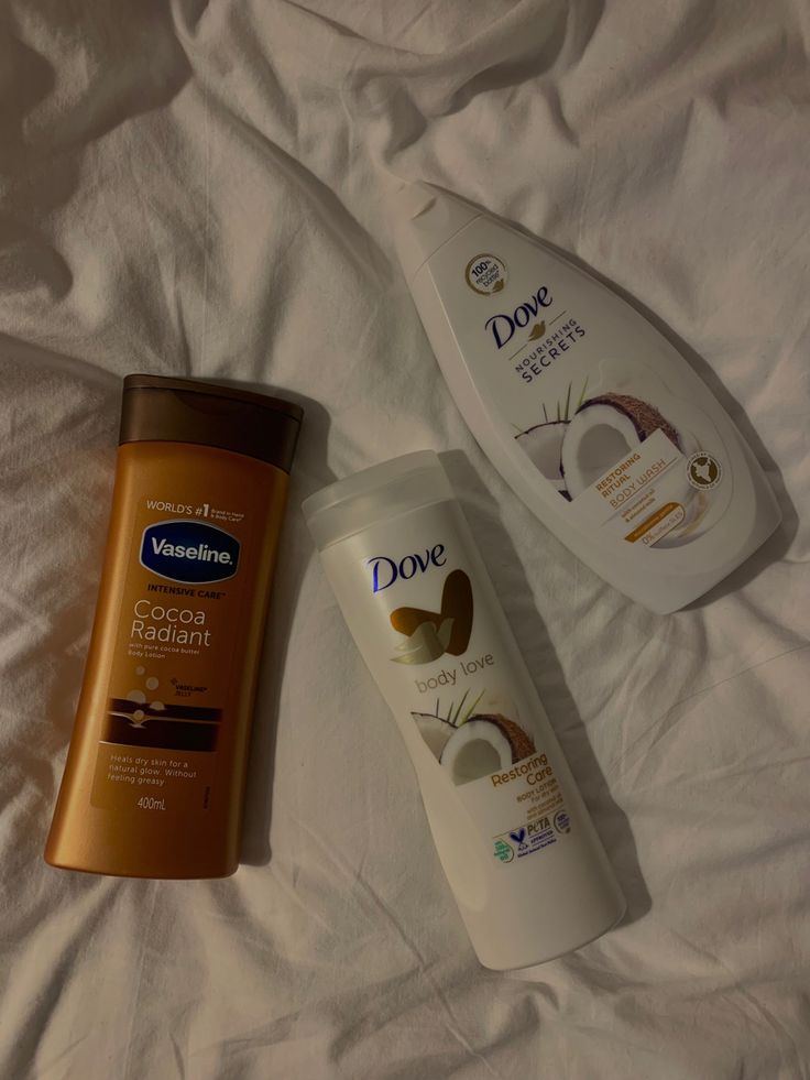 #aesthetic #coconut #dove #skincare #selfcare #vaseline #cocoa Dove Skincare Aesthetic, Dove Brand Aesthetic, Dove Coconut Lotion, Vaseline Body Wash, Dove Coconut Body Wash, Dove Vanilla Body Lotion, Cocoa Shower Routine, Coconut Skin Care Products, Coconut Shower Products