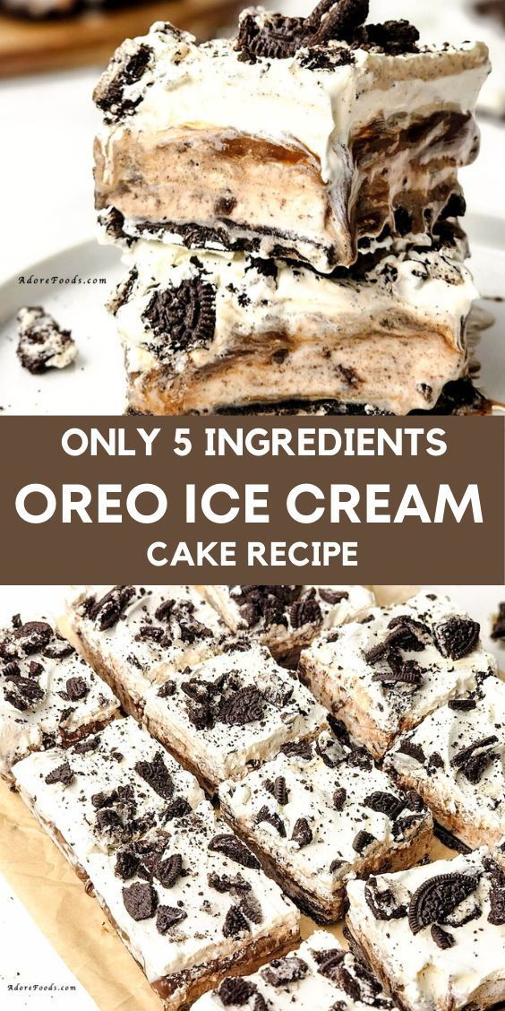 oreo ice cream cake recipe on a plate