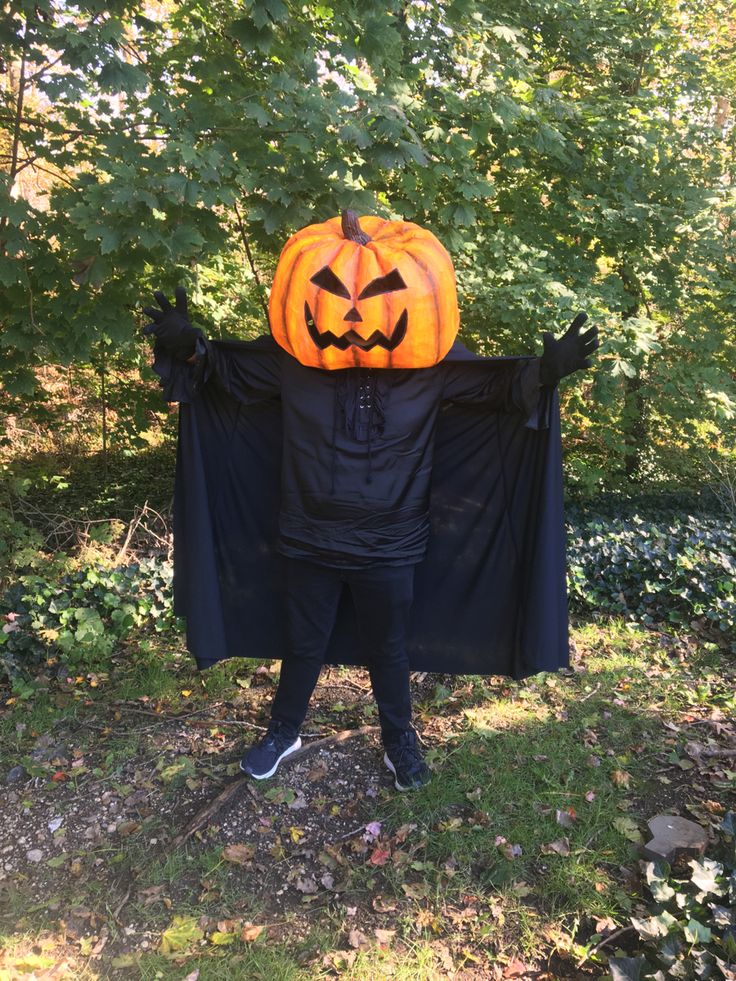 a person wearing a bat costume holding up a black shirt with a jack - o'- lantern on it