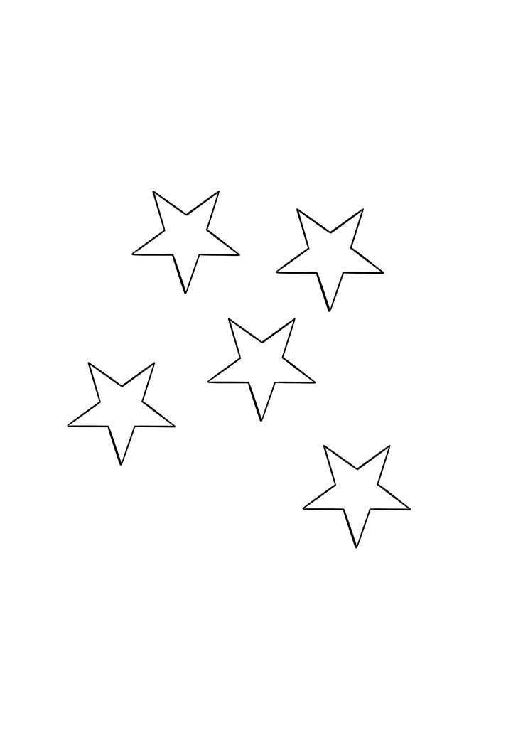 five stars are arranged in the shape of a star on a white background with black lines