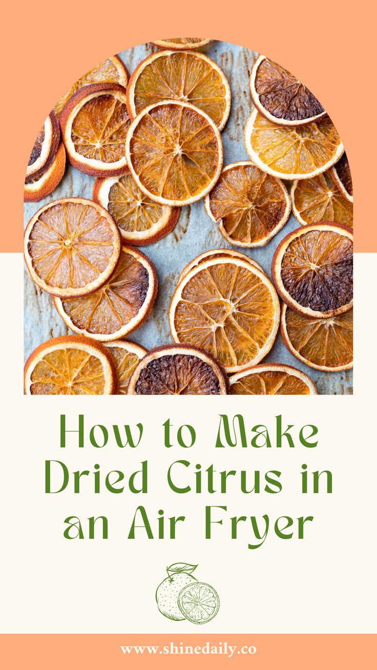 orange slices with the words how to make dried citruss in an air fryer