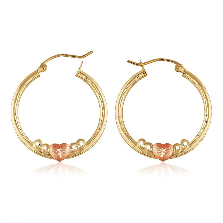 Hoops earrings are still a symbol of Latina & American culture and worn to this day as a form of fashion and cultural resistance, that’s why we love these earrings because it can be worn for many different reasons and for many different purposes. it can be both timeless and trendy, classy and edgy, in your face and subtle. Metal stamp: 14k Material: Gold Length: 25 MM Clasp: click-top Back finding: snap-back Enjoy 30 days money back guarantee. Gift 14k Gold Fine Jewelry Hoop Earrings, Fine Jewelry 14k Gold Hoop Earrings For Gift, Fine Jewelry 14k Gold Hoop Earrings As A Gift, 14k Gold Heart Pierced Earrings, 14k Gold Round Heart Pierced Earrings, Tarnish Resistant Yellow Gold Heart Earrings, 14k Gold Tarnish Resistant Heart Earrings, Small Hoop Gold Plated Fine Earrings, Hallmarked Hoop Huggie Earrings For Gift