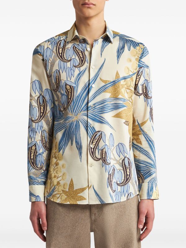 ETRO paisley-print long-sleeve Shirt - Farfetch Foliage Print, Poncho Jacket, Suit Shirts, Fragrance Collection, Socks And Tights, Summer Beach Wear, Explore The World, Tie And Pocket Square, Newborn Outfits