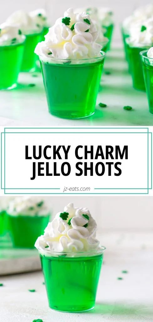 lucky charm jello shots in green cups