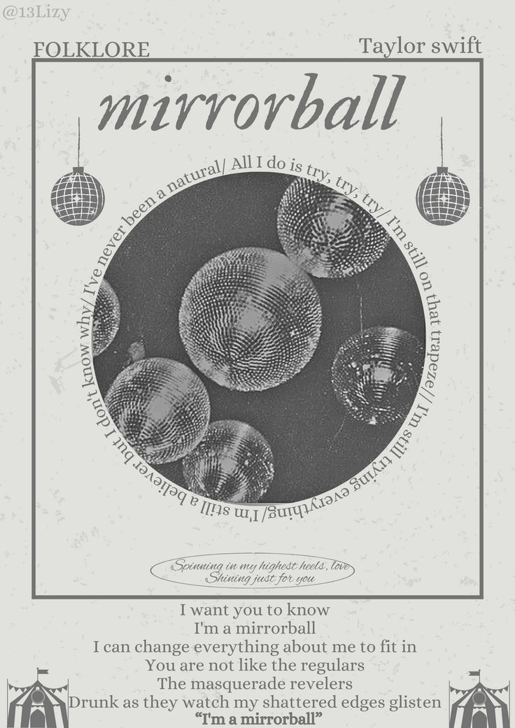 an advertisement for mirrorball, with three balls in the middle