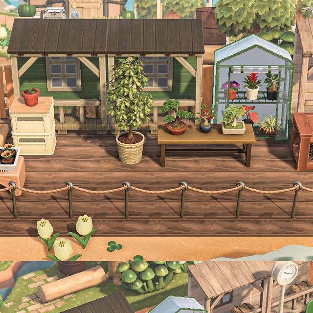 Outdoor Areas Acnh, Animal Crossing Island Ideas Garden, Acnh Flower Shop Ideas, Acnh Garden Shop, Acnh Island Designs Simple, Acnh Storefront Ideas, Acnh Flower Ideas, Florist Acnh, Acnh Plant Design Code