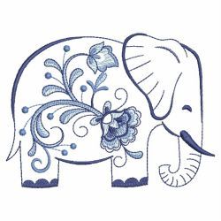 an elephant with flowers painted on it's back