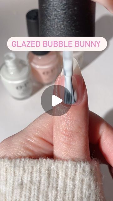 Glazed Bubble Bunny, Funny Bunny Design Nails, Funny Bunny Bubble Bath Chrome Nails, Glazed And Amused Opi, Funny Bunny And Bubble Bath Nails, Opi Glazed And Amused, Funny Bunny Nails With Glitter, Uñas Funny Bunny, Opi Bubble Bath And Funny Bunny