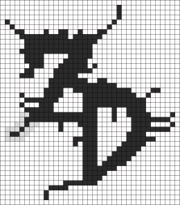 a cross stitch pattern with the letter y in black and white, on a white background