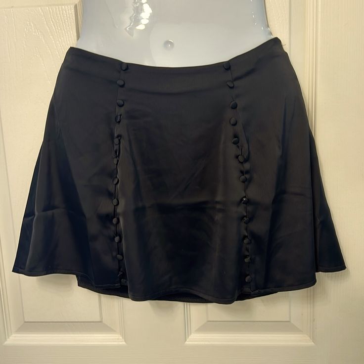 Urban Outfitters Black Mini Skirt With Button Detailing And Side Zipper Sz Xs Brand New With Tags! Summer Party Skirt With Button Closure, Summer Party Skirt With Buttons, Mini Skirt With Buttons For Party, Party Mini Skirt With Buttons, Summer Black Skirt With Button Closure, Urban Outfitters Black Mini Bottoms, Black Button Closure Mini Skirt For Summer, Party Mini Skirt With Button Closure, High Waist Black Mini Skirt With Buttons