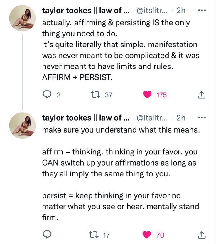 two tweets on twitter with the caption'taylor tooks i law of