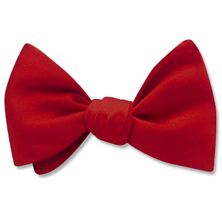 Every guy needs the quintessential red tie in his wardrobe. This beautiful shiny silk charmeuse fits the bill perfectly, and will add a bright note of cheer to your seasonal celebrations.Handcrafted in Middlebury, Vermont. Fitted Pre-tied Tie For Party, Satin Bow Ties For Party, Satin Bow Ties For Parties, Elegant Solid Color Bow With Tie Back, Elegant Fitted Bow For Gift, Elegant Fitted Bow As Gift, Party Suit And Tie Accessories With Satin Bow, Classic Pre-tied Satin Bow Tie, Party Satin Ties With Decorative Bow