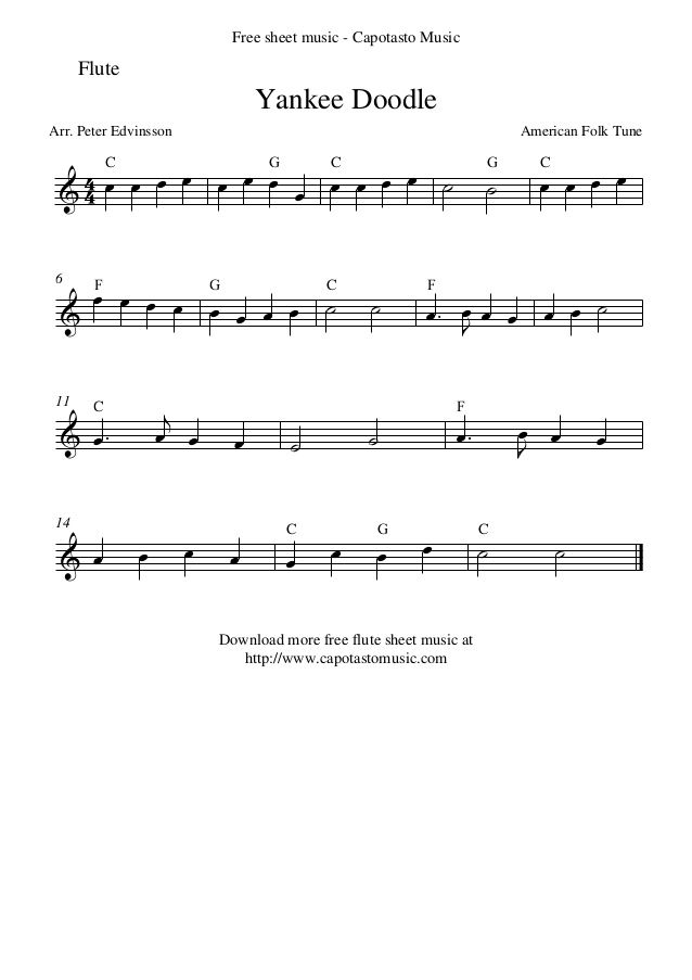 sheet music with the words yankee doodle