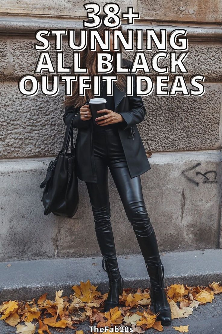 Looking for all black outfit ideas?! These all black outfits for women are SO good. So chic and trendy, we are obsessed with these casual all black outfits for a night out or even work Black Satin Outfit, All Black Date Night Outfit, Black Monochrome Outfit, All Black Outfit Casual, Black Smart Casual, Black Outfits For Women, Black Date Night Outfit, All Black Outfit Ideas, All Black Outfit For Work