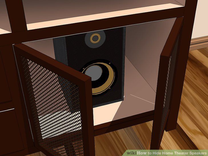 an open cabinet with speakers in it