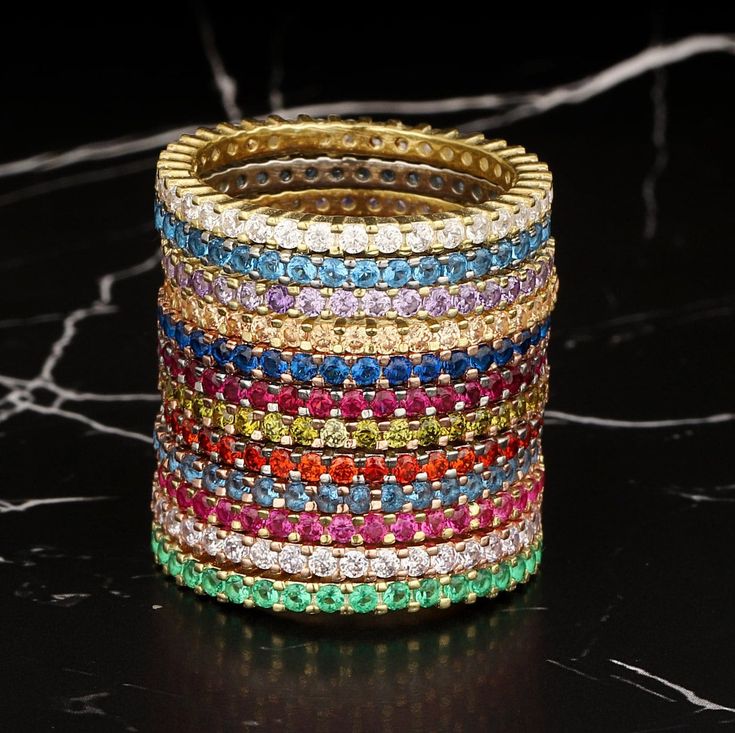 With modern design, this stackable band set goes the fashion distance. No matter the occasion, stackable rings are the perfect accessories. You can add instant glam with a couple of unique stacking rings from SilvercityByEva. Consider stackable birthstone rings for a present they will treasure. Buffed to a brilliant luster, this ensemble offers a variety of chic looks. ★ PRODUCT DETAILS; *Band Width: 2.00mm *Gemstone Size: 1.5mm for each stone. *Material Options: 925k Sterling Silver & Rose Silver Stackable Birthstone Ring, Rose Gold Stackable Rings, Birth Stones Chart, Birthstone Band, Dazzling Jewelry, Stackable Birthstone Rings, Gift For Mom Christmas, Birthstone Rings, Diamond Stacks