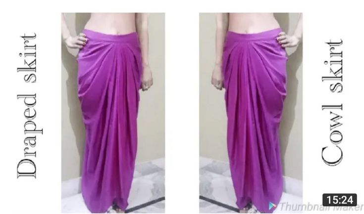 Dhoti Skirt Pattern Drafting, Drape Dhoti Dress, Cowl Skirt Pattern Drafting, How To Make Drape Skirt, Dhoti Style Skirt, Dhoti Skirt Pattern, Latest Dhoti Style Dress, Cowl Skirt Pattern, Draped Skirt Pattern Drafting