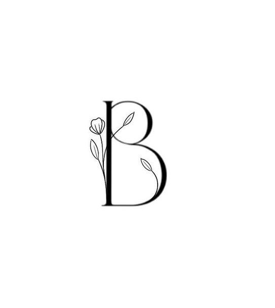 B Tatoos Alphabet, Letter B Tattoo Ideas Design, Tattoo Letter B, B Letter Tattoo, B Initial Tattoo, Lb Tattoo, B Logo Design Letter, Letter B Tattoo Ideas, Letter B Tattoo