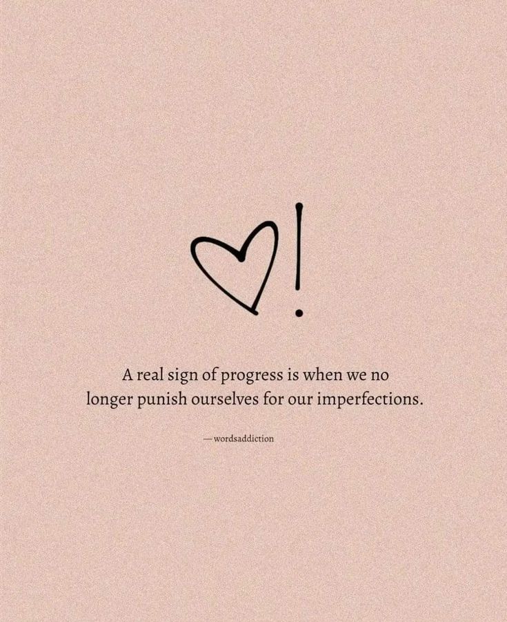 a pink background with a black and white quote on it that says, a real sight of progress is when we no longer finish ourselves