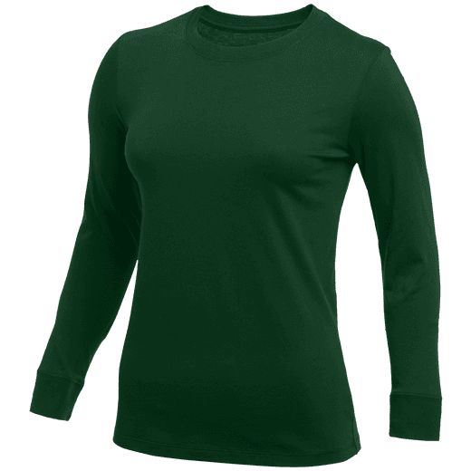 Nike Women's Core Long Sleeve Cotton Crew | Midway Sports. Comfortable Sports Tops For Winter, Nike Tops With Ribbed Cuffs For Fall, Nike Crew Neck T-shirt For Fall, Fall Sports Long Sleeve T-shirt, Nike Cotton Tops For Winter, Solid T-shirt With Ribbed Cuffs For Fall, Basic Nike Tops For Fall, Nike Basic Tops For Fall, Sporty Long Sleeve Plain Tops